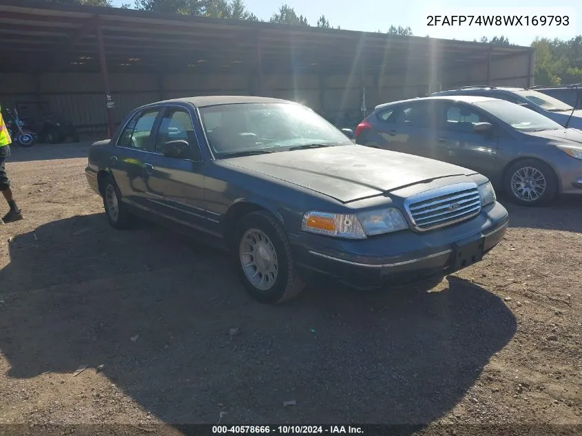 1998 Ford Crown Victoria Lx VIN: 2FAFP74W8WX169793 Lot: 40578666