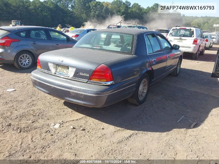 1998 Ford Crown Victoria Lx VIN: 2FAFP74W8WX169793 Lot: 40578666