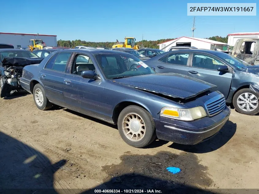 1998 Ford Crown Victoria Lx VIN: 2FAFP74W3WX191667 Lot: 40656334