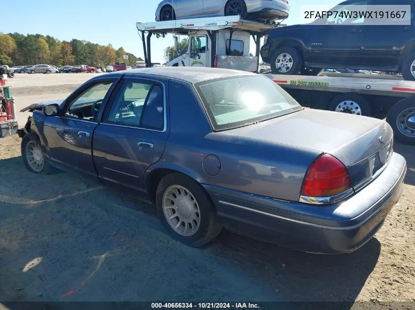 1998 Ford Crown Victoria Lx VIN: 2FAFP74W3WX191667 Lot: 40656334