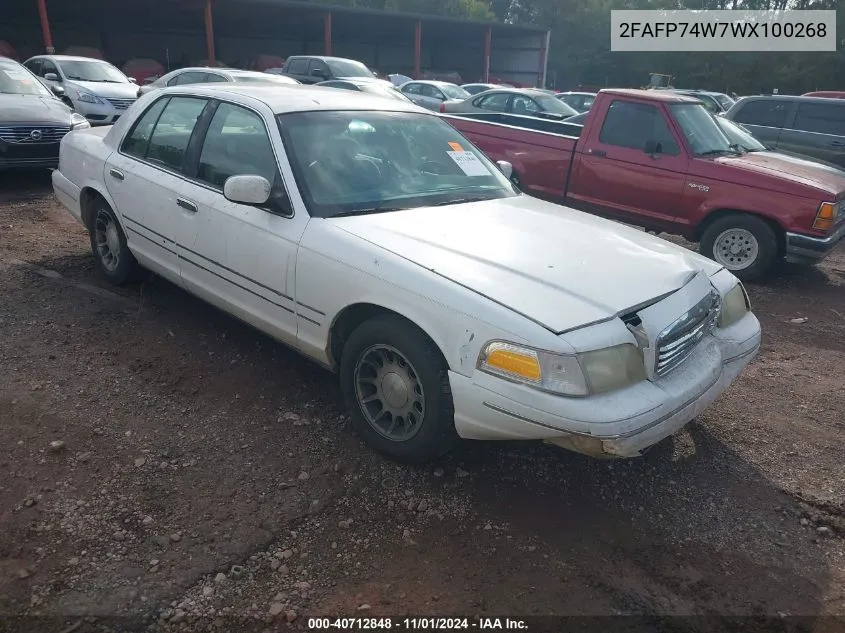 1998 Ford Crown Victoria Lx VIN: 2FAFP74W7WX100268 Lot: 40712848