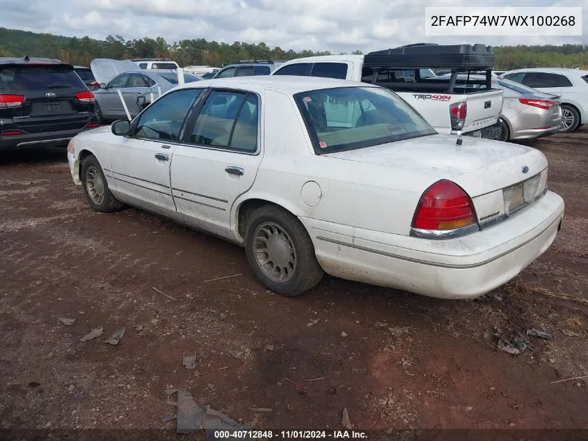 1998 Ford Crown Victoria Lx VIN: 2FAFP74W7WX100268 Lot: 40712848