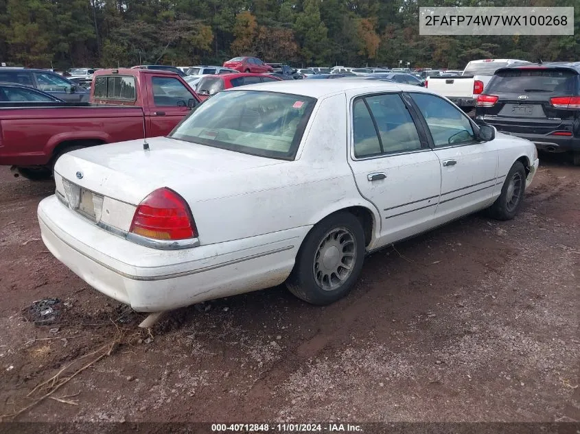 1998 Ford Crown Victoria Lx VIN: 2FAFP74W7WX100268 Lot: 40712848