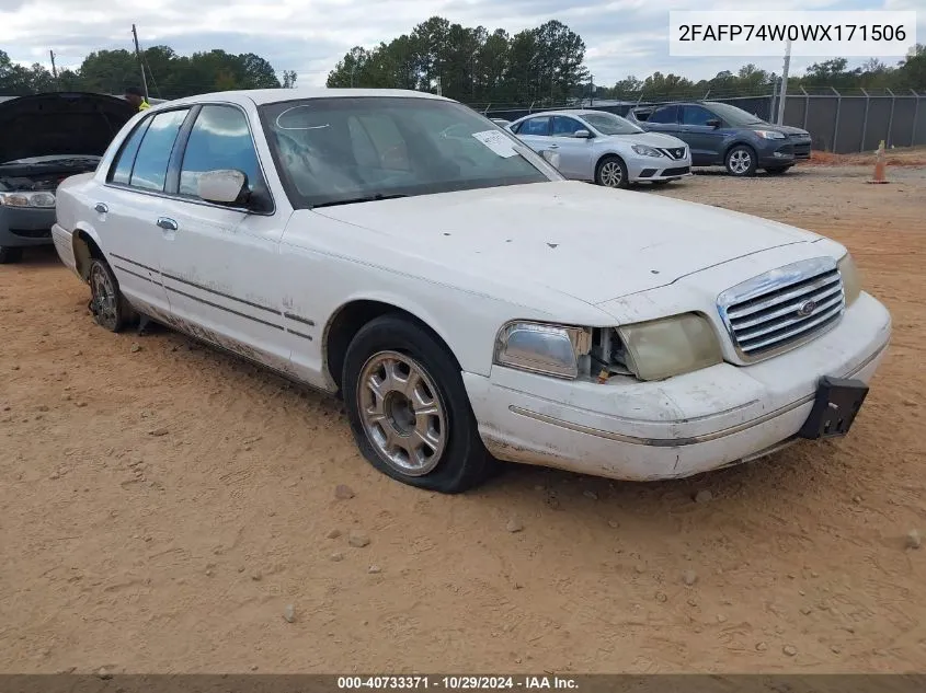 1998 Ford Crown Victoria Lx VIN: 2FAFP74W0WX171506 Lot: 40733371