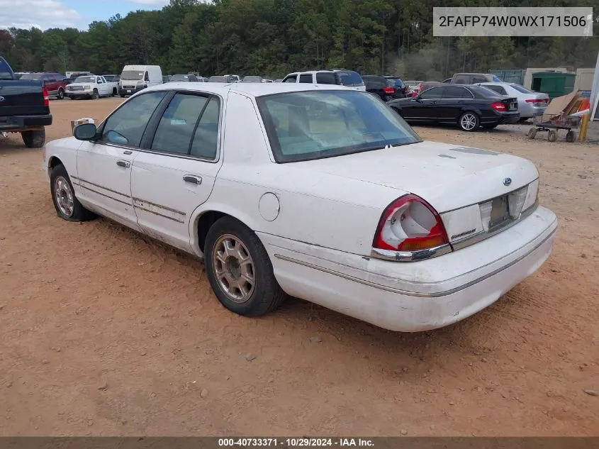 1998 Ford Crown Victoria Lx VIN: 2FAFP74W0WX171506 Lot: 40733371