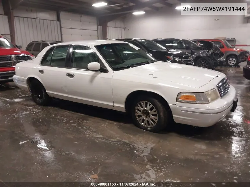 1998 Ford Crown Victoria Lx VIN: 2FAFP74W5WX191444 Lot: 40801153