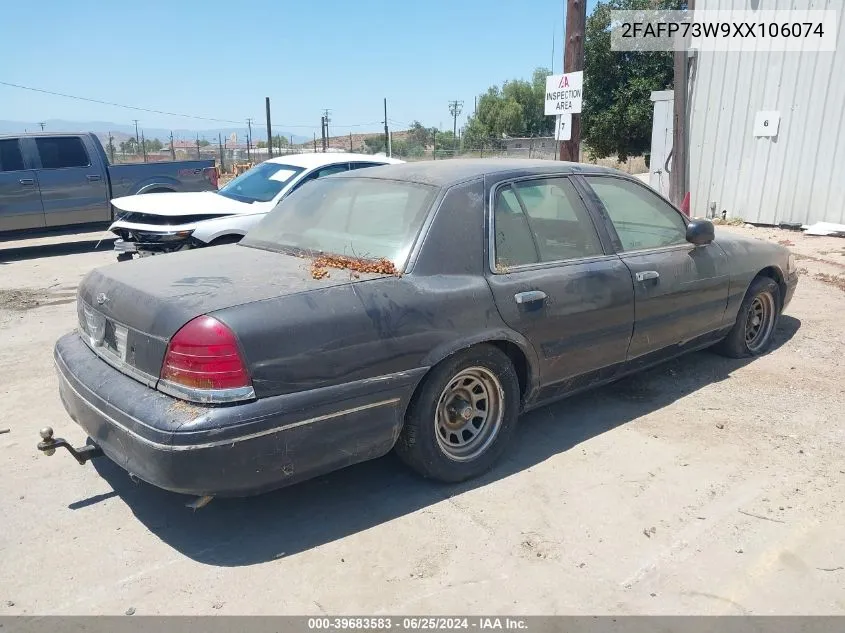 1999 Ford Crown Victoria VIN: 2FAFP73W9XX106074 Lot: 39683583