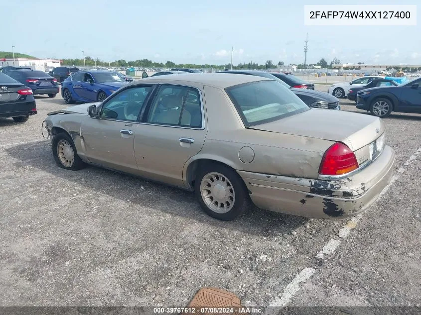 1999 Ford Crown Victoria Lx VIN: 2FAFP74W4XX127400 Lot: 39767612