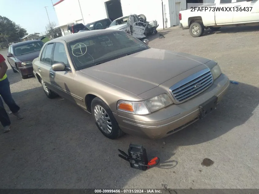 1999 Ford Crown Victoria VIN: 2FAFP73W4XX136437 Lot: 39999456