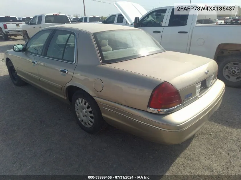 1999 Ford Crown Victoria VIN: 2FAFP73W4XX136437 Lot: 39999456