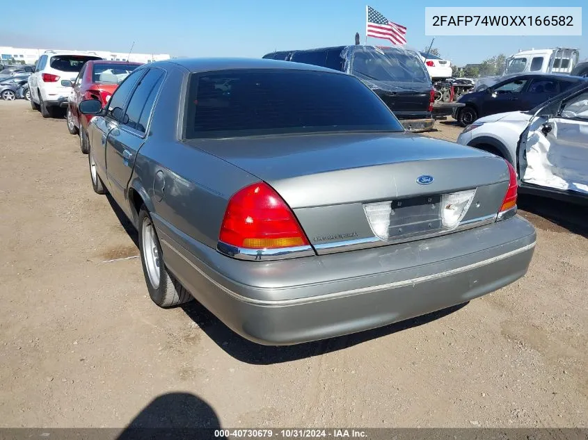 1999 Ford Crown Victoria Lx VIN: 2FAFP74W0XX166582 Lot: 40730679