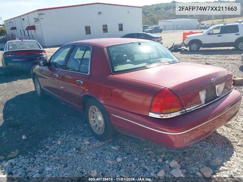 2FAFP74W7XX211663 1999 Ford Crown Victoria Lx