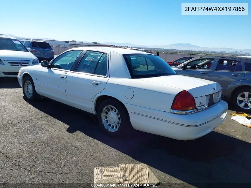 1999 Ford Crown Victoria Lx VIN: 2FAFP74W4XX197866 Lot: 40801640