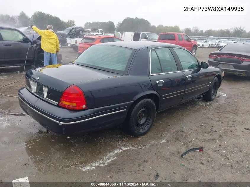 1999 Ford Crown Victoria VIN: 2FAFP73W8XX149935 Lot: 40844868