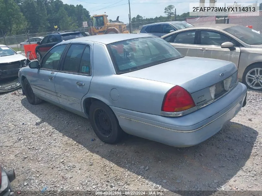 2000 Ford Crown Victoria VIN: 2FAFP73W6YX114313 Lot: 40202698