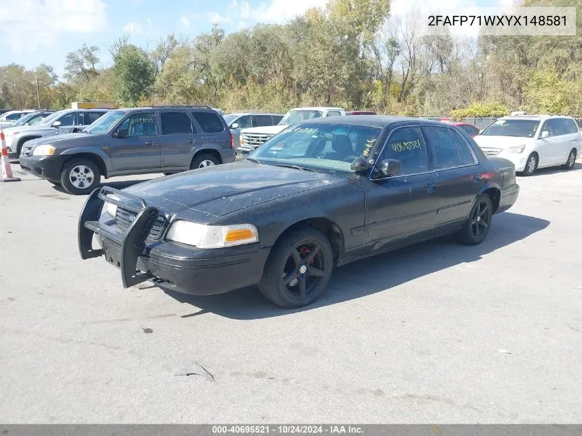 2000 Ford Crown Victoria Police Interceptor VIN: 2FAFP71WXYX148581 Lot: 40695521