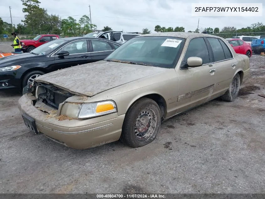 2000 Ford Crown Victoria VIN: 2FAFP73W7YX154402 Lot: 40804700