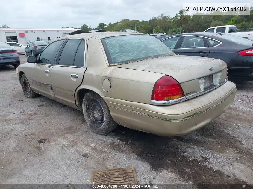 2000 Ford Crown Victoria VIN: 2FAFP73W7YX154402 Lot: 40804700