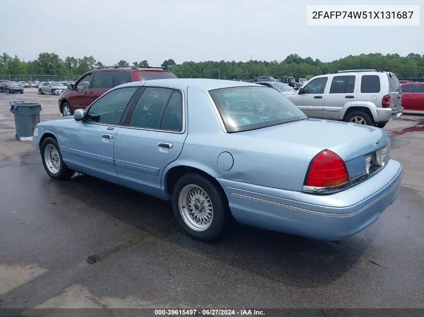 2001 Ford Crown Victoria Lx VIN: 2FAFP74W51X131687 Lot: 39615497