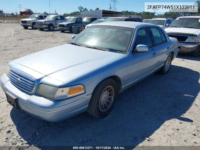 2001 Ford Crown Victoria Lx VIN: 2FAFP74W51X133911 Lot: 40613371