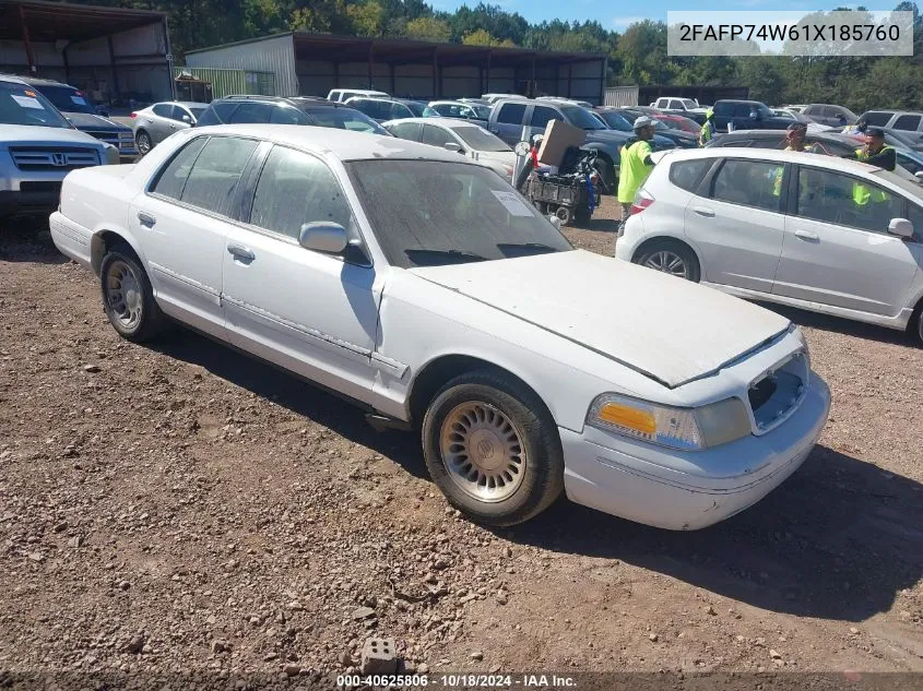 2001 Ford Crown Victoria Lx VIN: 2FAFP74W61X185760 Lot: 40625806