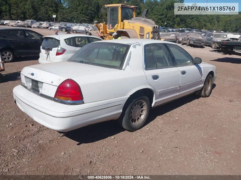 2001 Ford Crown Victoria Lx VIN: 2FAFP74W61X185760 Lot: 40625806