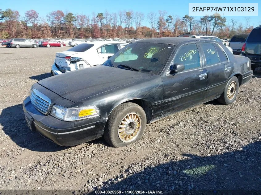 2001 Ford Crown Victoria Lx VIN: 2FAFP74W71X103129 Lot: 40825958