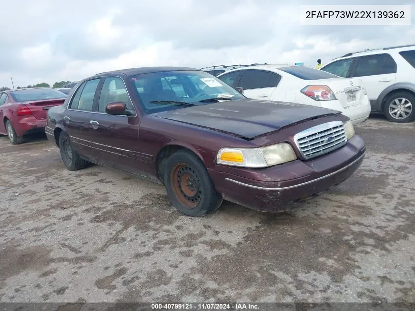 2002 Ford Crown Victoria Standard VIN: 2FAFP73W22X139362 Lot: 40799121