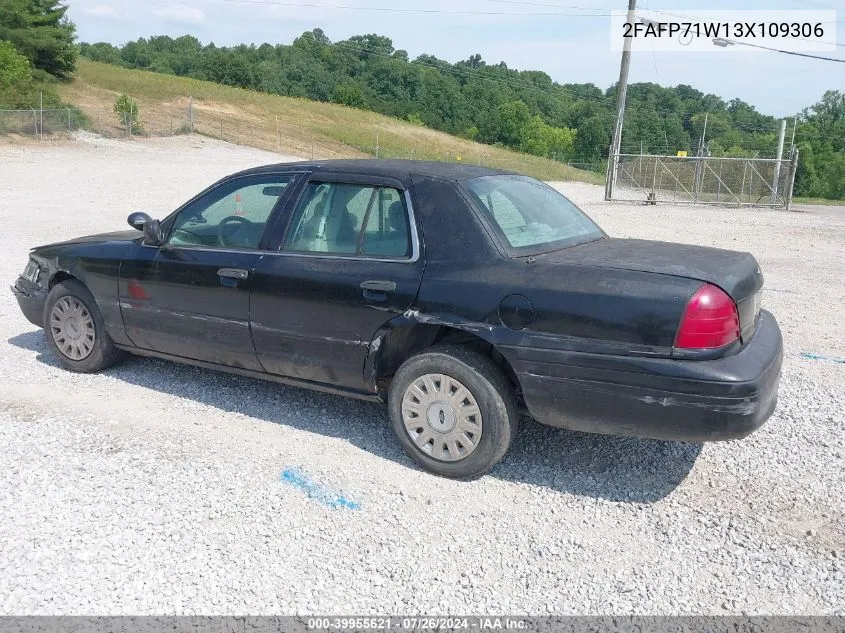 2003 Ford Crown Victoria Police VIN: 2FAFP71W13X109306 Lot: 39955621