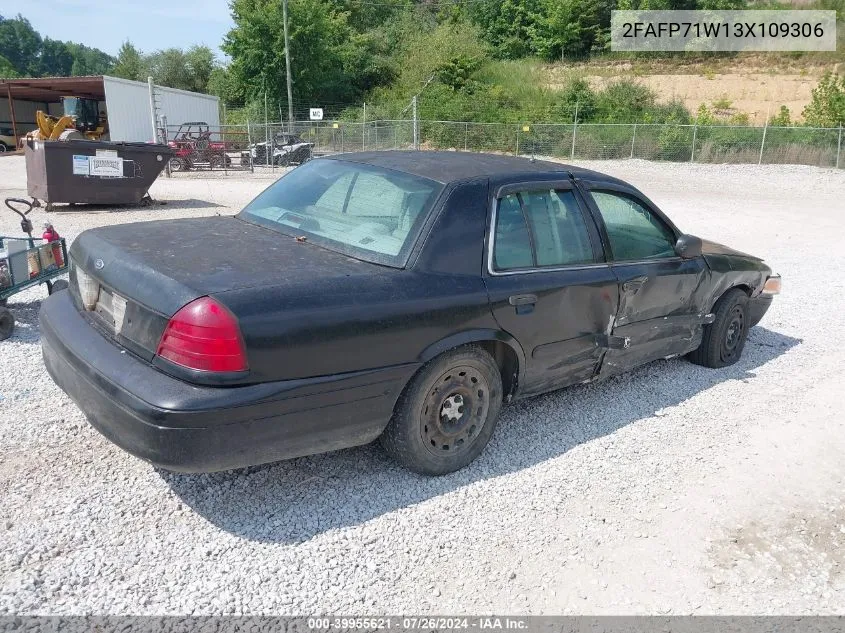 2003 Ford Crown Victoria Police VIN: 2FAFP71W13X109306 Lot: 39955621