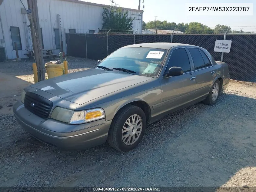 2003 Ford Crown Victoria Lx VIN: 2FAFP74W53X223787 Lot: 40405132