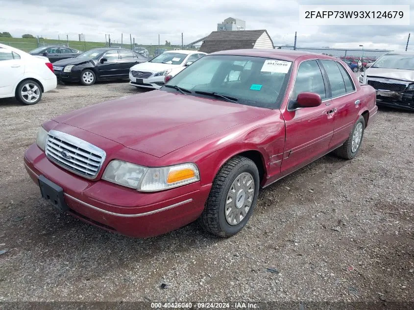 2003 Ford Crown Victoria Standard VIN: 2FAFP73W93X124679 Lot: 40426040