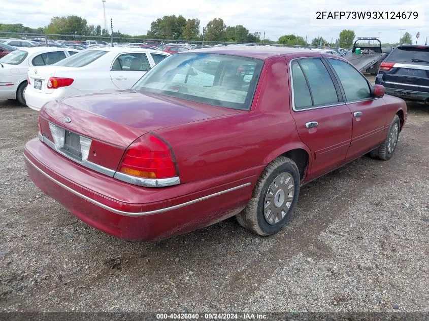 2003 Ford Crown Victoria Standard VIN: 2FAFP73W93X124679 Lot: 40426040