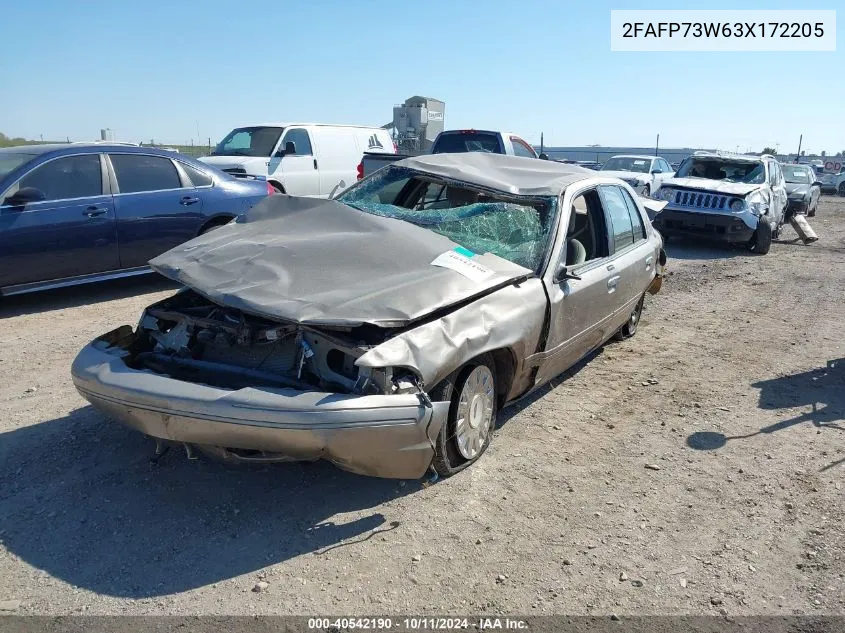 2003 Ford Crown Victoria Standard VIN: 2FAFP73W63X172205 Lot: 40542190