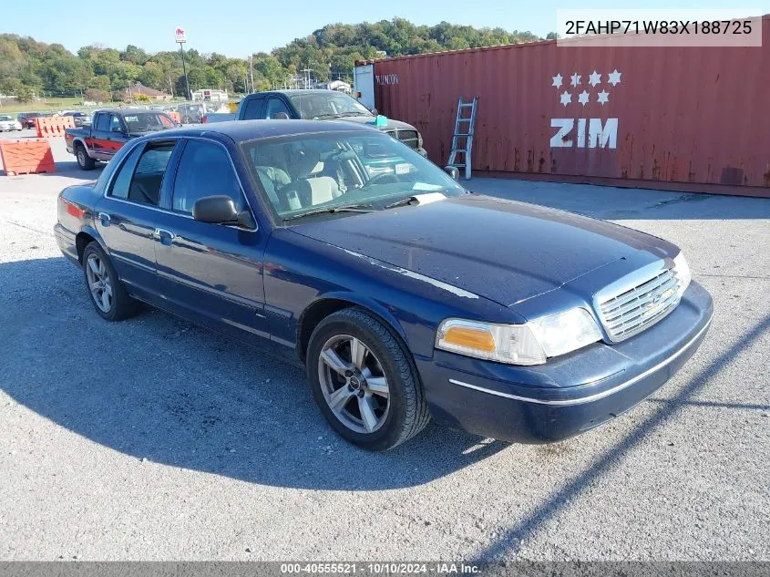 2003 Ford Crown Victoria Police VIN: 2FAHP71W83X188725 Lot: 40555521