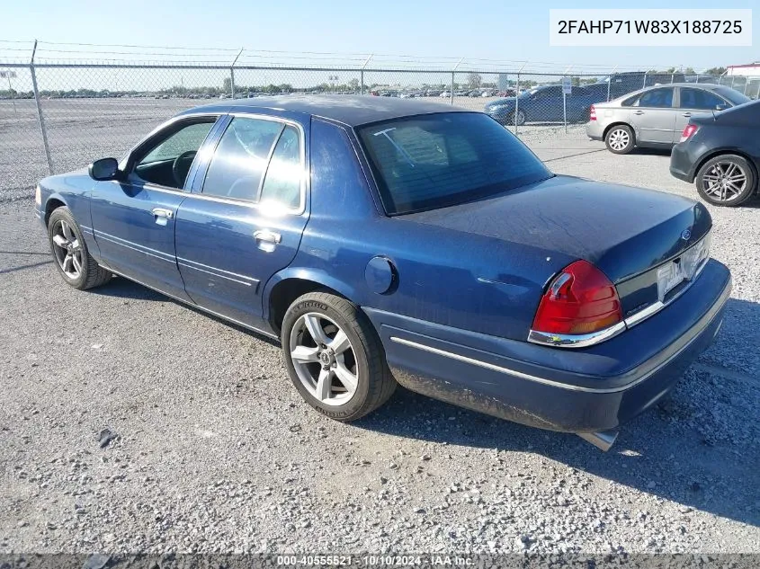 2003 Ford Crown Victoria Police VIN: 2FAHP71W83X188725 Lot: 40555521