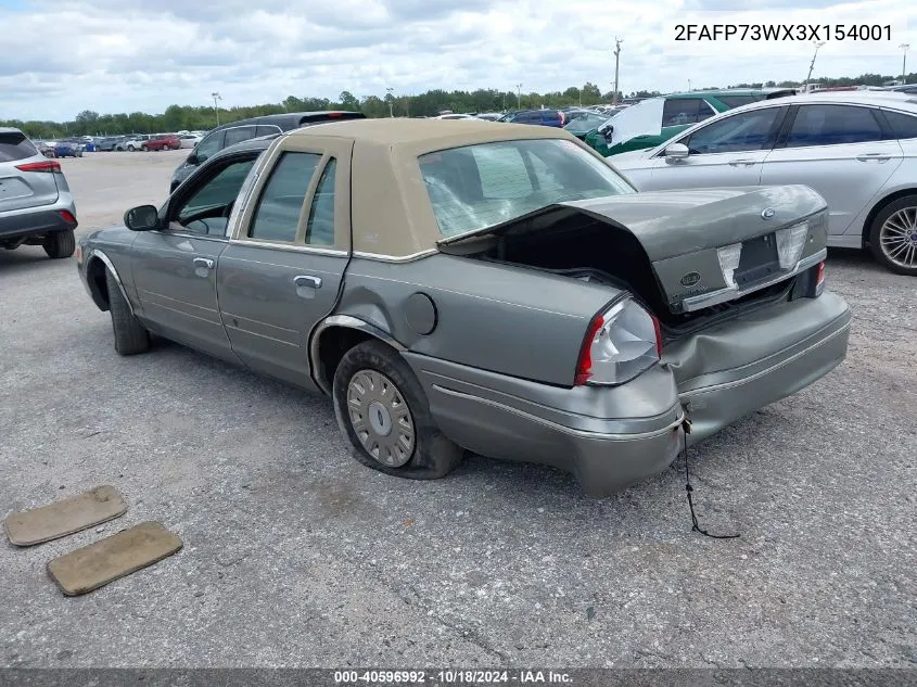 2003 Ford Crown Victoria Standard VIN: 2FAFP73WX3X154001 Lot: 40596992