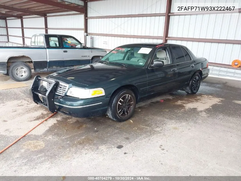 2003 Ford Crown Victoria Police VIN: 2FAFP71W93X222467 Lot: 40704279