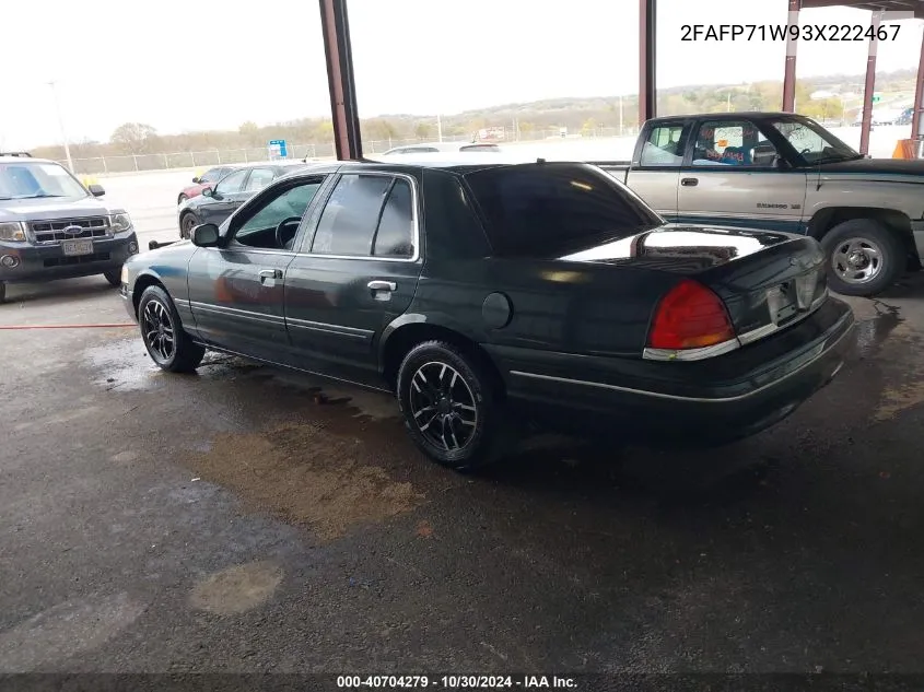 2003 Ford Crown Victoria Police VIN: 2FAFP71W93X222467 Lot: 40704279