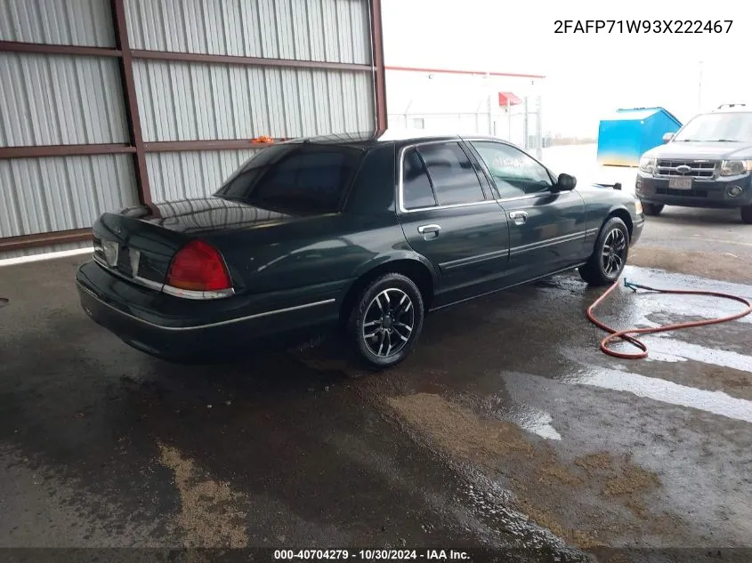 2003 Ford Crown Victoria Police VIN: 2FAFP71W93X222467 Lot: 40704279