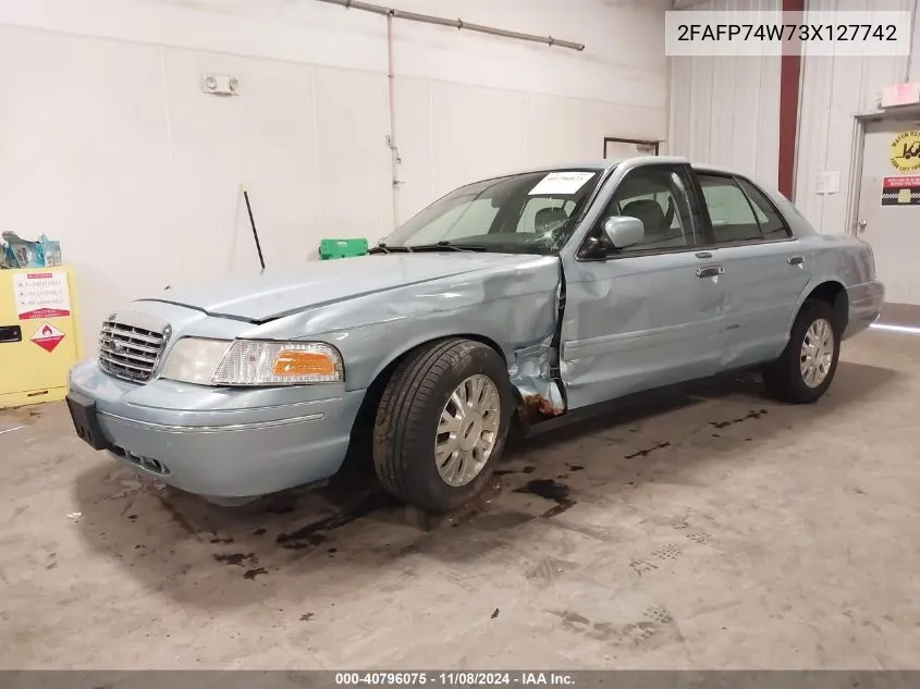 2003 Ford Crown Victoria Lx VIN: 2FAFP74W73X127742 Lot: 40796075