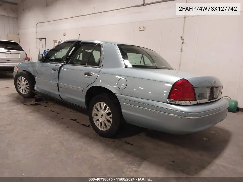 2003 Ford Crown Victoria Lx VIN: 2FAFP74W73X127742 Lot: 40796075