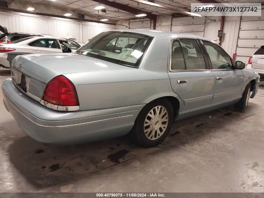 2003 Ford Crown Victoria Lx VIN: 2FAFP74W73X127742 Lot: 40796075