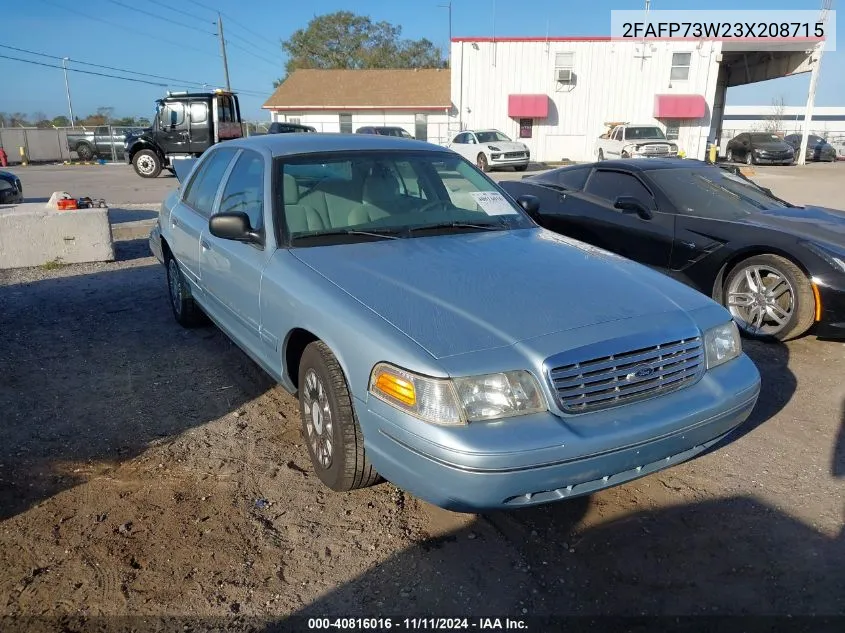 2003 Ford Crown Victoria Standard VIN: 2FAFP73W23X208715 Lot: 40816016