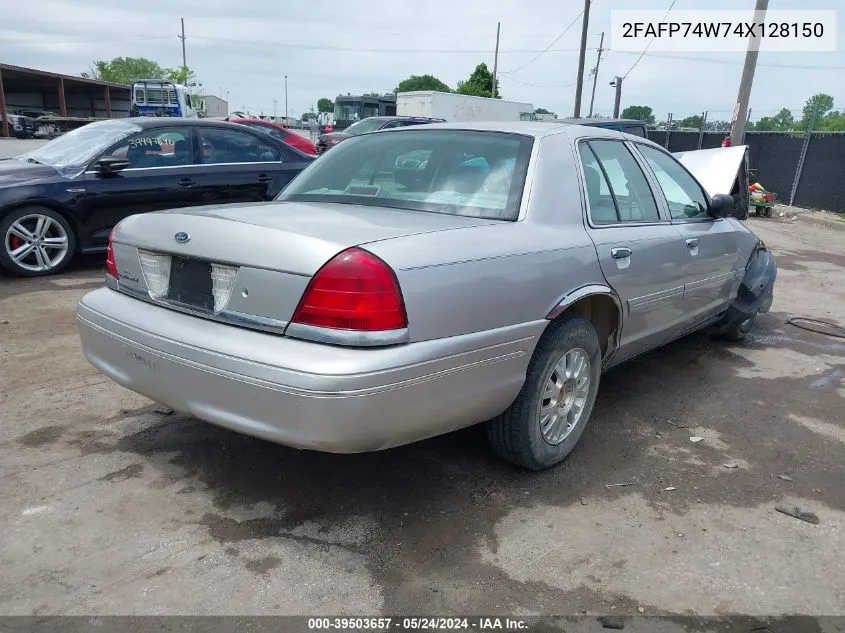 2004 Ford Crown Victoria Lx VIN: 2FAFP74W74X128150 Lot: 39503657