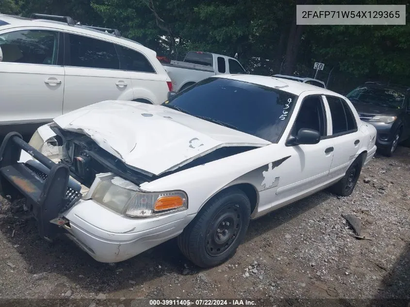 2004 Ford Crown Victoria Police VIN: 2FAFP71W54X129365 Lot: 39911405