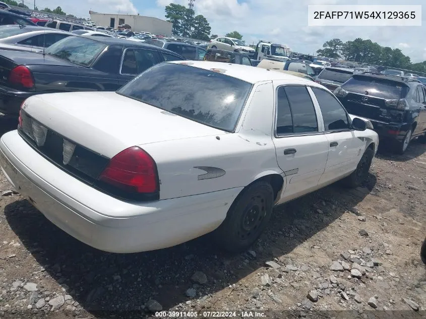 2004 Ford Crown Victoria Police VIN: 2FAFP71W54X129365 Lot: 39911405