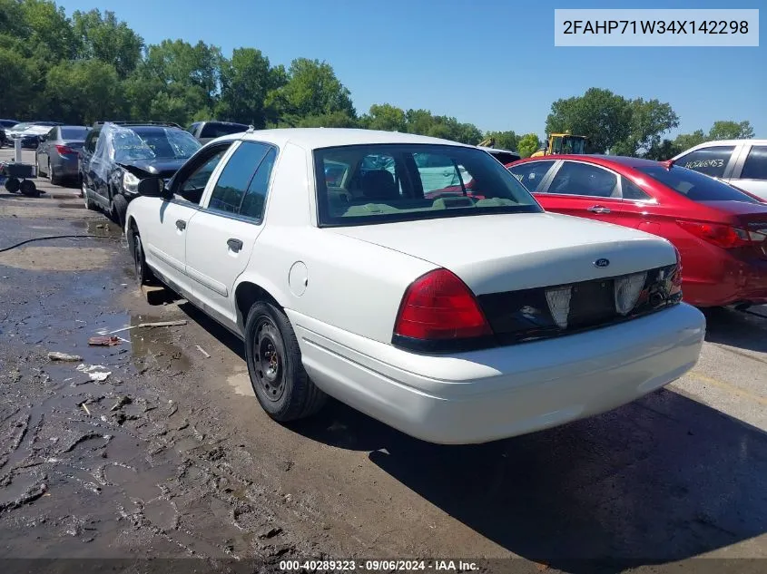 2004 Ford Crown Victoria Police VIN: 2FAHP71W34X142298 Lot: 40289323