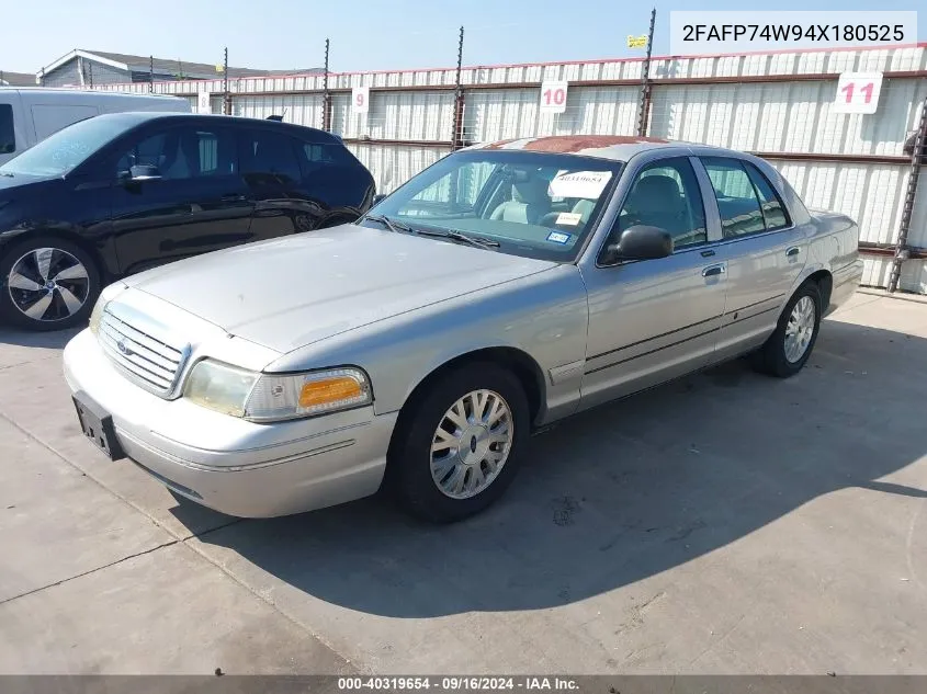 2004 Ford Crown Victoria Lx VIN: 2FAFP74W94X180525 Lot: 40319654