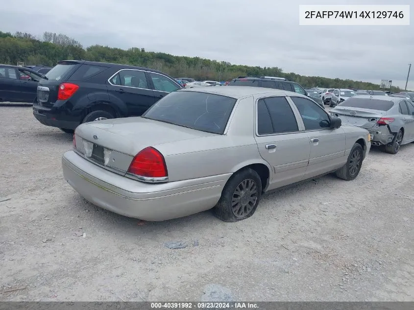 2004 Ford Crown Victoria Lx VIN: 2FAFP74W14X129746 Lot: 40391992